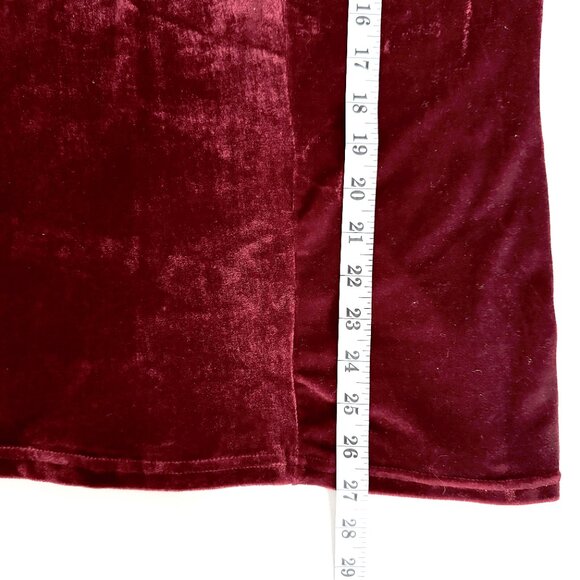 NWT Burgundy 2X Velvet Blouse Sheer Swiss Dot Sleeves Smocked Back Siren Lily - Picture 6 of 12